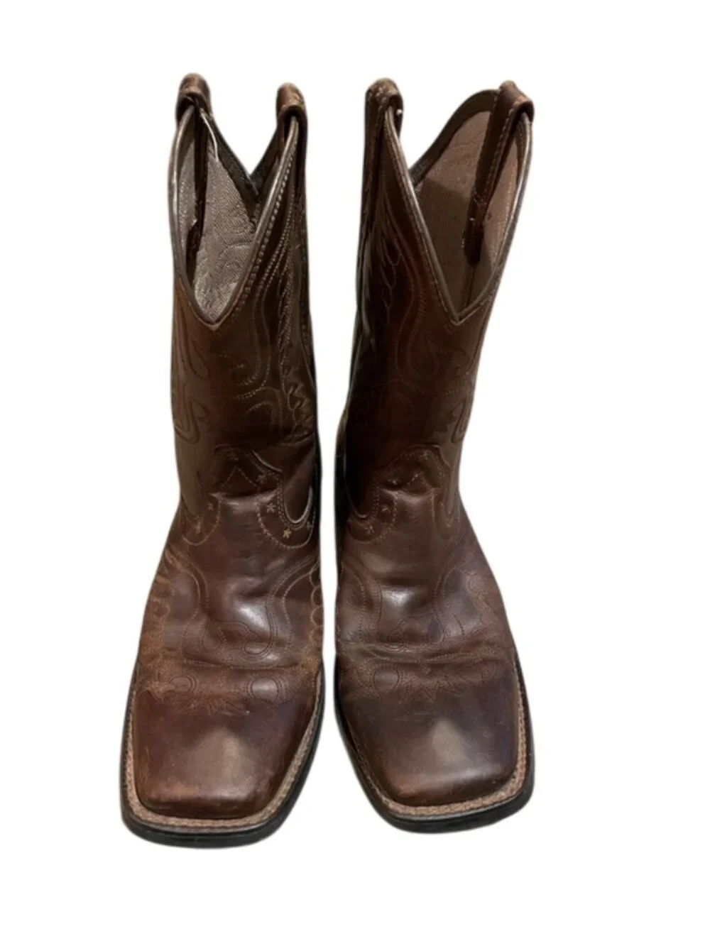Ariat 10017313 Honor Youth Boys Cowboy Boots Brown Leather Size 5 M Mid Calf
